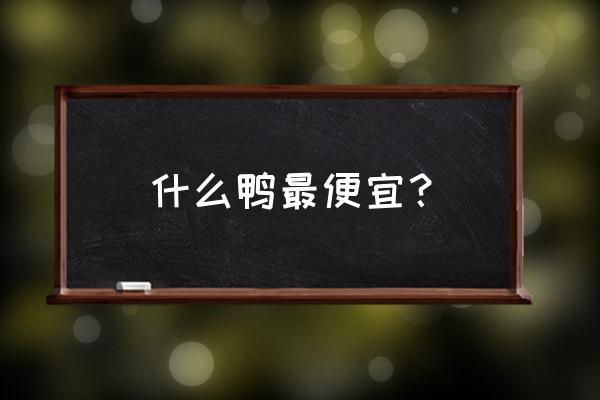 昆明白条鸭批发价多少 什么鸭最便宜？