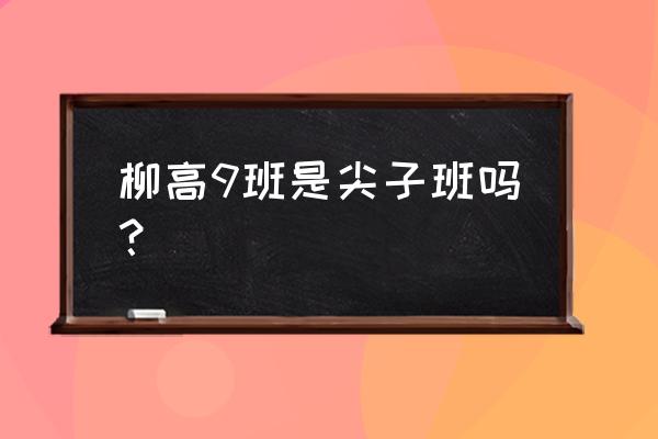柳州高中有几个竞赛班 柳高9班是尖子班吗？