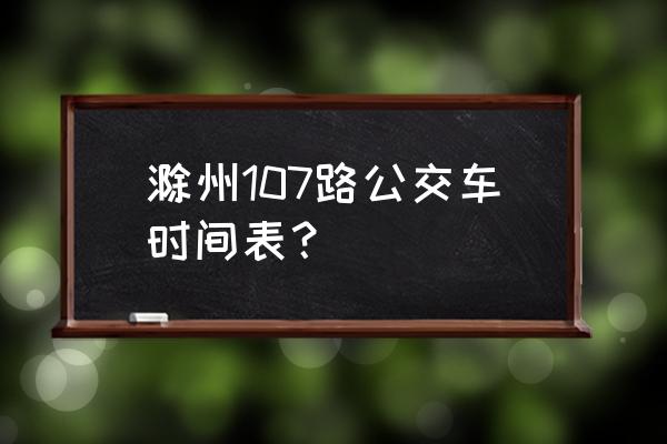 滁州成兴花园学区在哪 滁州107路公交车时间表？