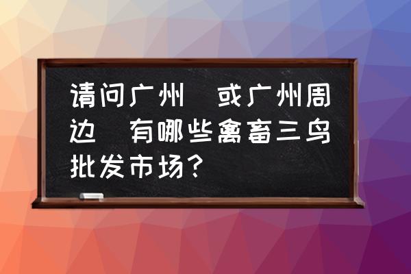 阳江市农贸批发市场在哪里 请问广州（或广州周边）有哪些禽畜三鸟批发市场？