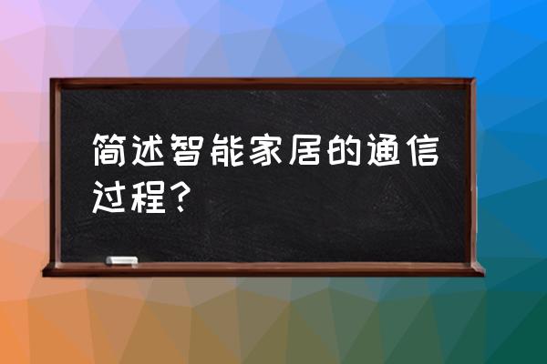 酷中酷智能家居用的什么通信 简述智能家居的通信过程？