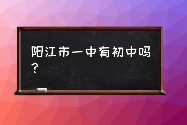 阳江一问中学多大 阳江市一中有初中吗？