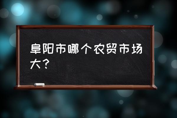 阜阳最大的批发市场在哪里 阜阳市哪个农贸市场大？