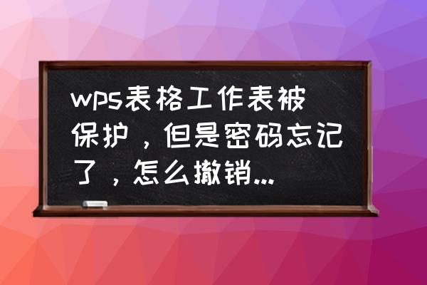 wps取消保护文档怎么操作 wps表格工作表被保护，但是密码忘记了，怎么撤销保护呢？