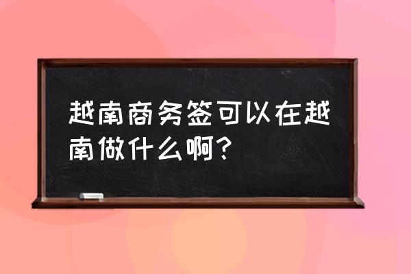 出国商务考察怎样在网上签证 越南商务签可以在越南做什么啊？