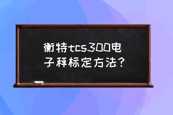 cs20步进电机控制器编程实例 衡特tcs300电子秤标定方法？