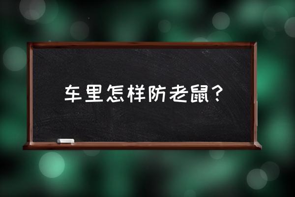 车内躲着老鼠如何驱赶 车里怎样防老鼠？