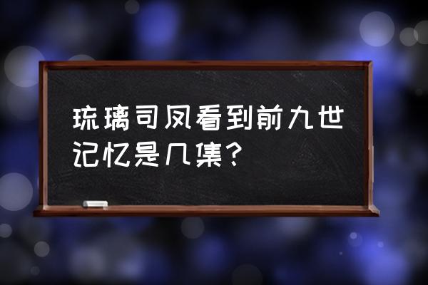 精灵之境紫藤攻略 琉璃司凤看到前九世记忆是几集？