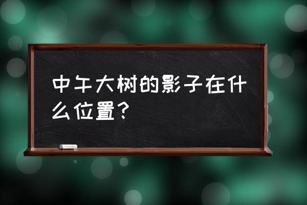 下午三点树的影子在哪个方向 中午大树的影子在什么位置？