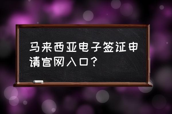 马来西亚旅游签证申请条件及流程 马来西亚电子签证申请官网入口？