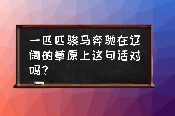 草原真辽阔啊把句子补充完整 一匹匹骏马奔驰在辽阔的草原上这句话对吗？