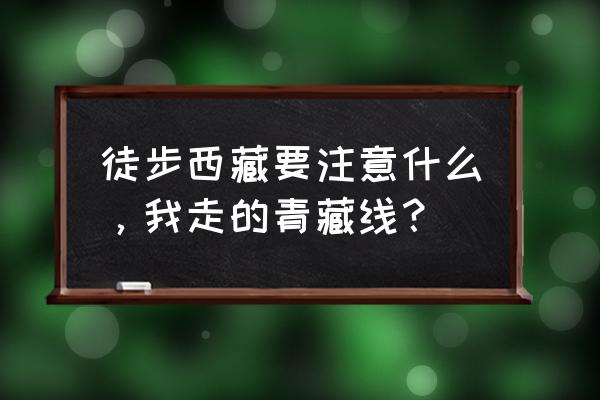 徒步进藏怎么选择线路 徒步西藏要注意什么，我走的青藏线？