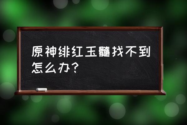 原神绯红之愿任务怎么找不到人 原神绯红玉髓找不到怎么办？