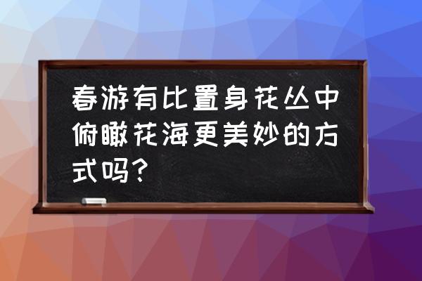 郊游或登山对身体有什么好处 春游有比置身花丛中俯瞰花海更美妙的方式吗？