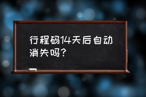 在哪可以看一年所去过的地方 行程码14天后自动消失吗？