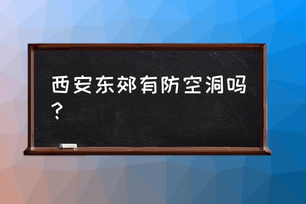 西安哪里适合户外烧烤 西安东郊有防空洞吗？