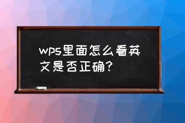怎么设置wps的中文拼写检查 wps里面怎么看英文是否正确？