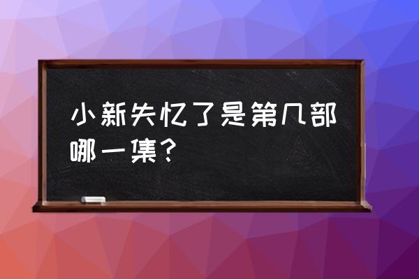 蜡笔小新失忆是在哪一季第几集 小新失忆了是第几部哪一集？